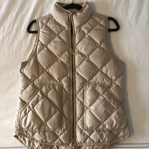 Beige J.Crew Puffer Vest Size S